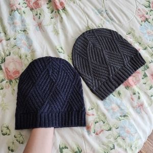 New York Beanie Hat Navy Blue & Charcoal Grey 🌟 NEW